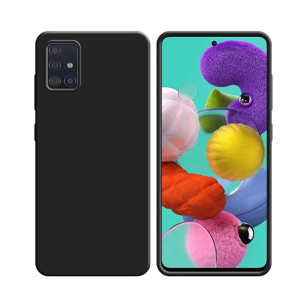 Coque Silicone Compatible pour Samsung Galaxy A51 A515 (#3) Noir