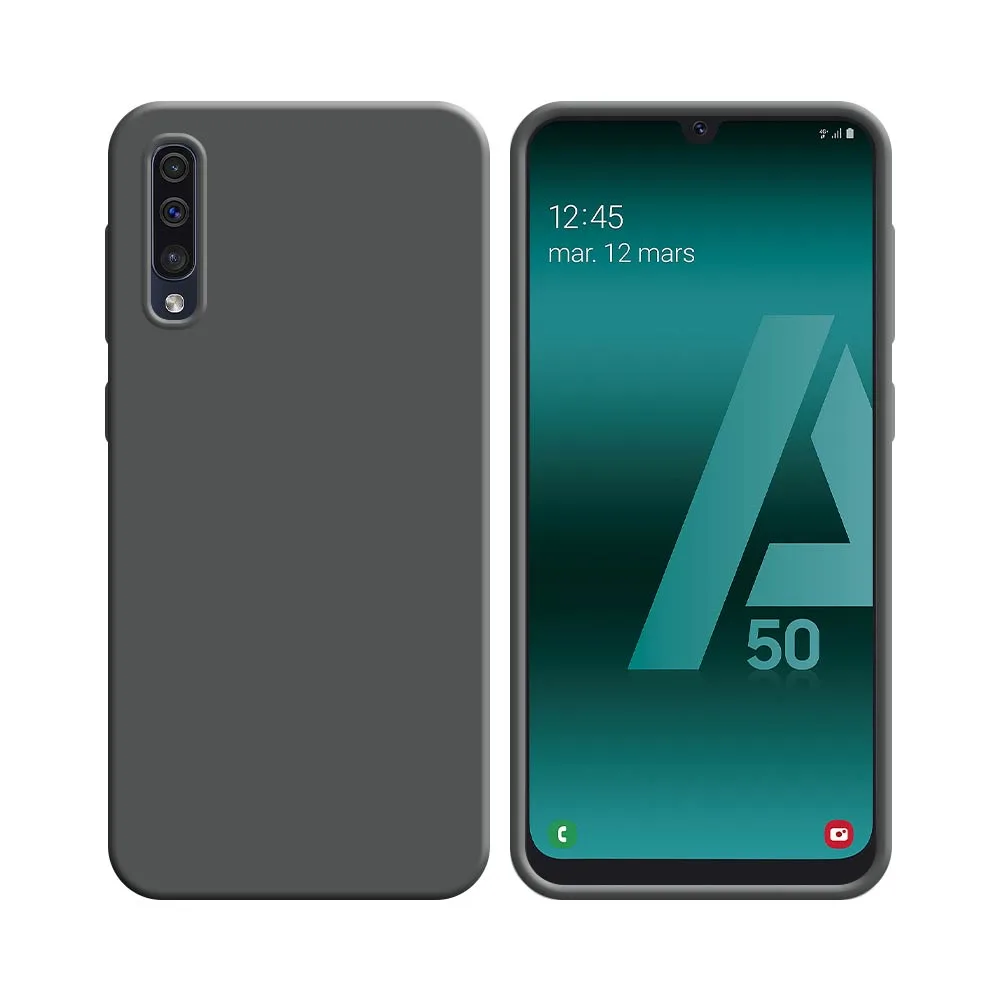 Coque Silicone Compatible pour Samsung Galaxy A30S A307, A50 A505 & A50S A507 Gris