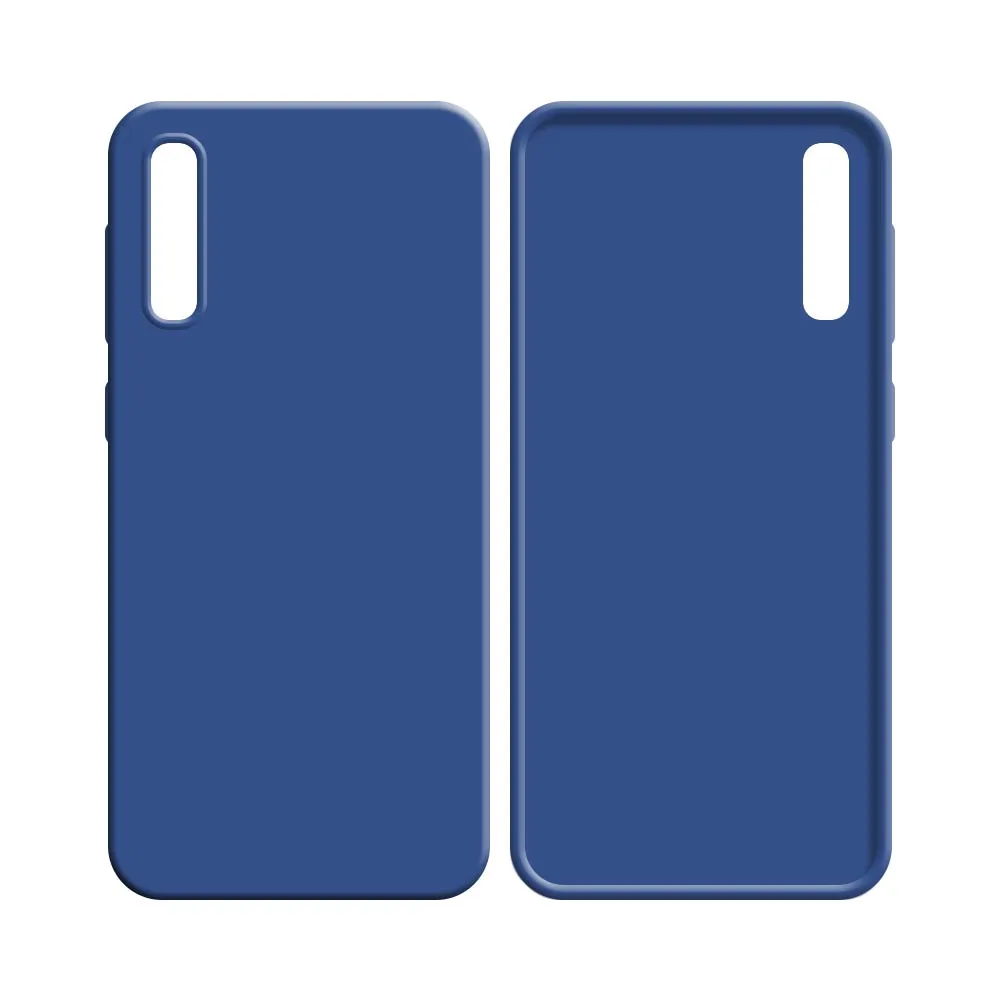 Coque Silicone Compatible pour Samsung Galaxy A30S A307, A50 A505 & A50S A507 Bleu Marine — vue 2