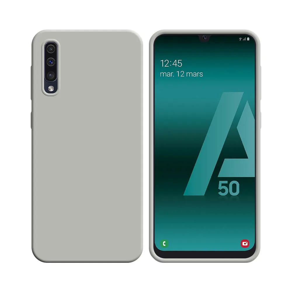 Coque Silicone Compatible pour Samsung Galaxy A30S A307, A50 A505 & A50S A507 Blanc