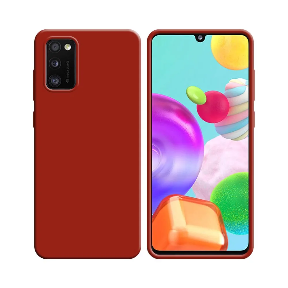 Coque Silicone Compatible pour Samsung Galaxy A41 A415 Rouge