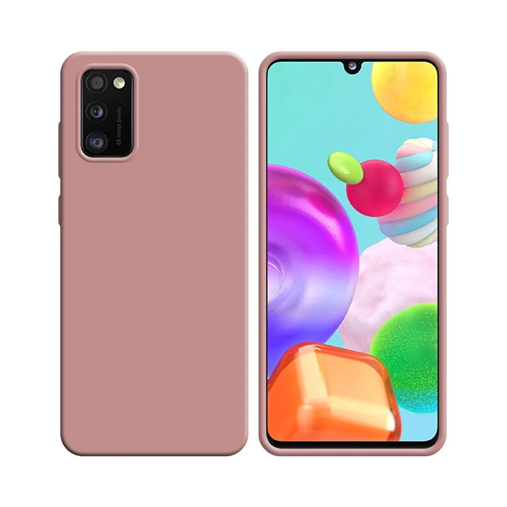 Coque Silicone Compatible pour Samsung Galaxy A41 A415 Rose