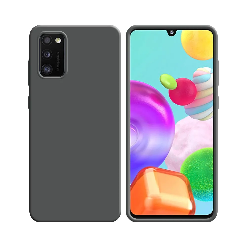 Coque Silicone Compatible pour Samsung Galaxy A41 A415 Gris