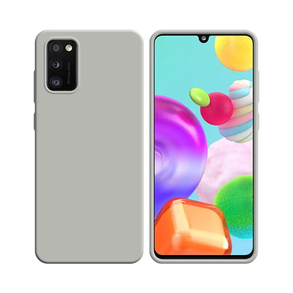 Coque Silicone Compatible pour Samsung Galaxy A41 A415 Blanc