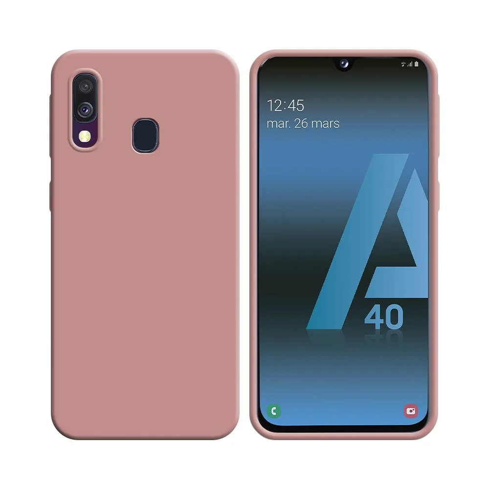 Coque Silicone Compatible pour Samsung Galaxy A40 A405 Rose