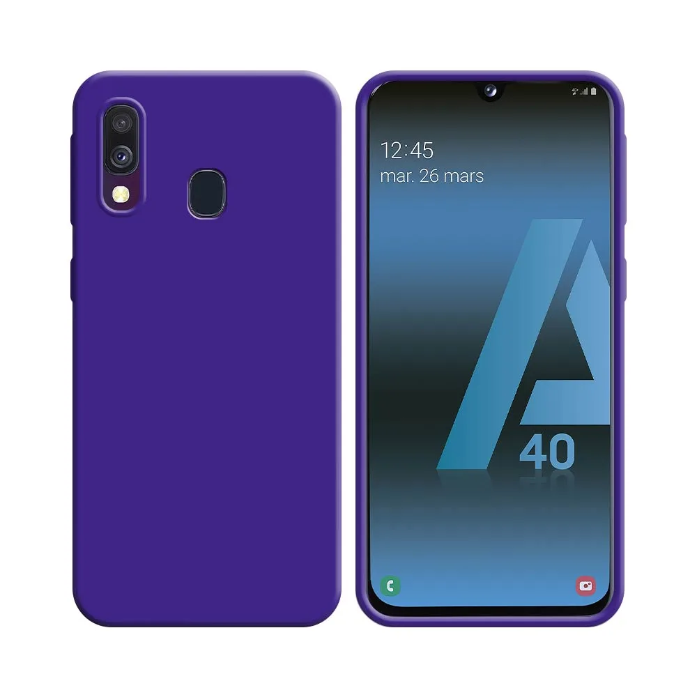 Coque Silicone Compatible pour Samsung Galaxy A40 A405 Mauve
