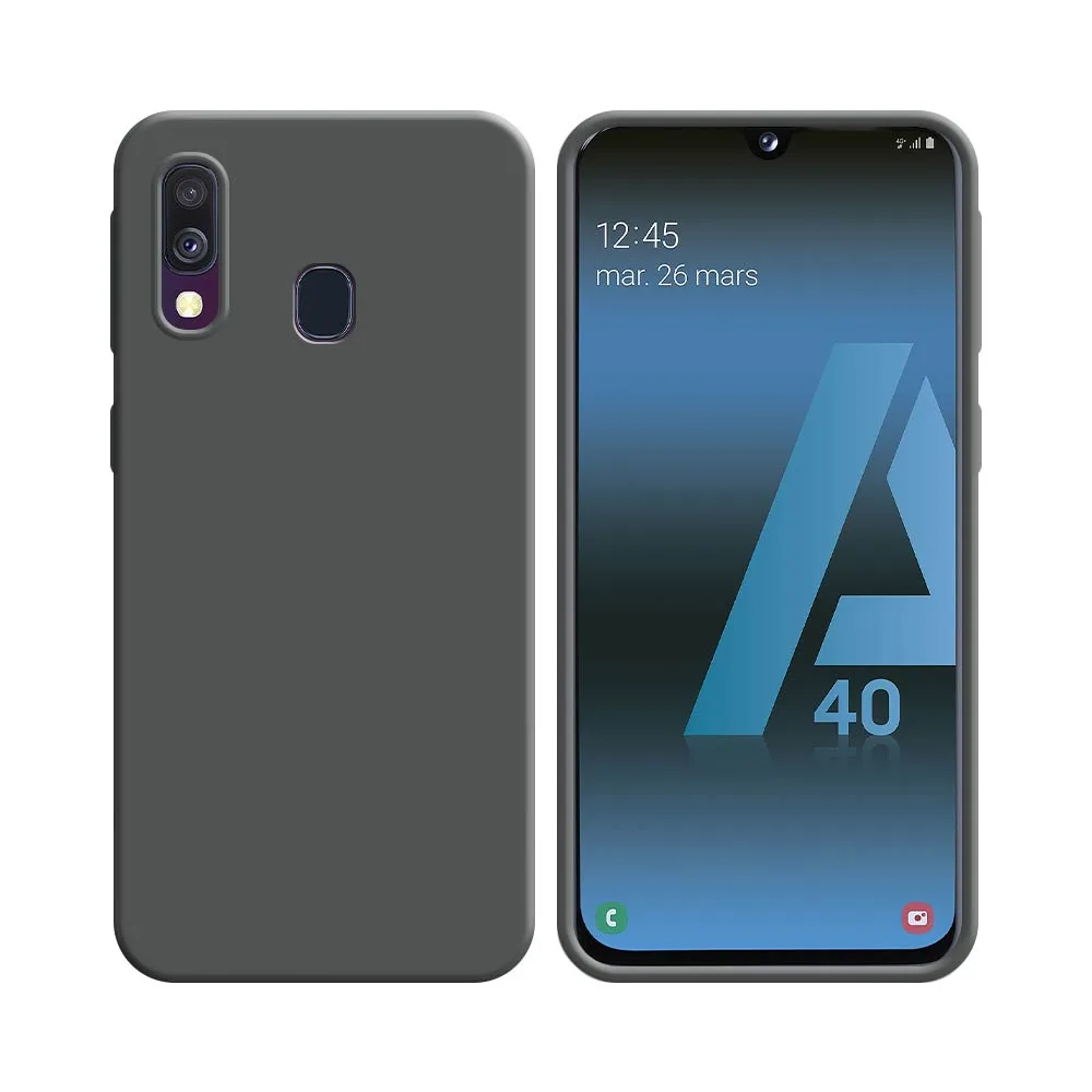 Coque Silicone Compatible pour Samsung Galaxy A40 A405 Gris