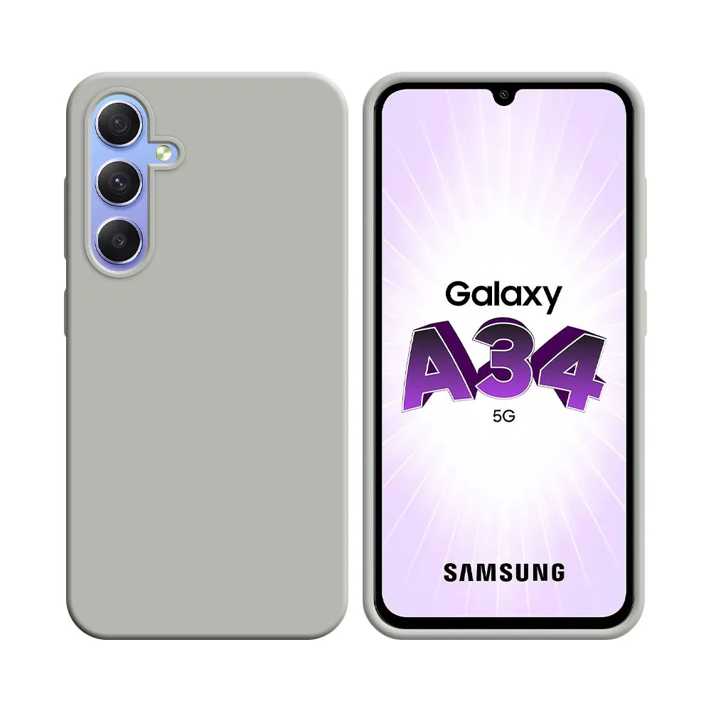 Coque Silicone Compatible pour Samsung Galaxy A34 5G A346 Blanc