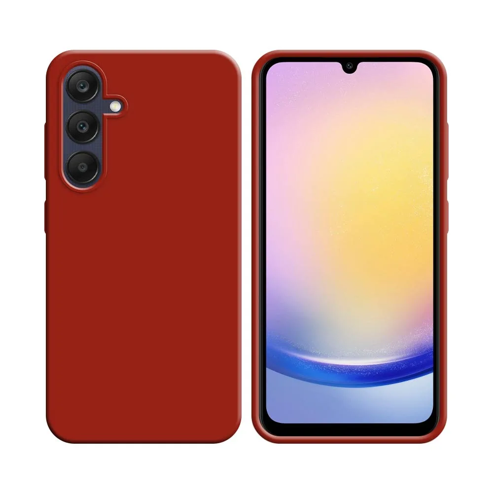 Coque Silicone Compatible pour Samsung Galaxy A25 5G A256 Rouge
