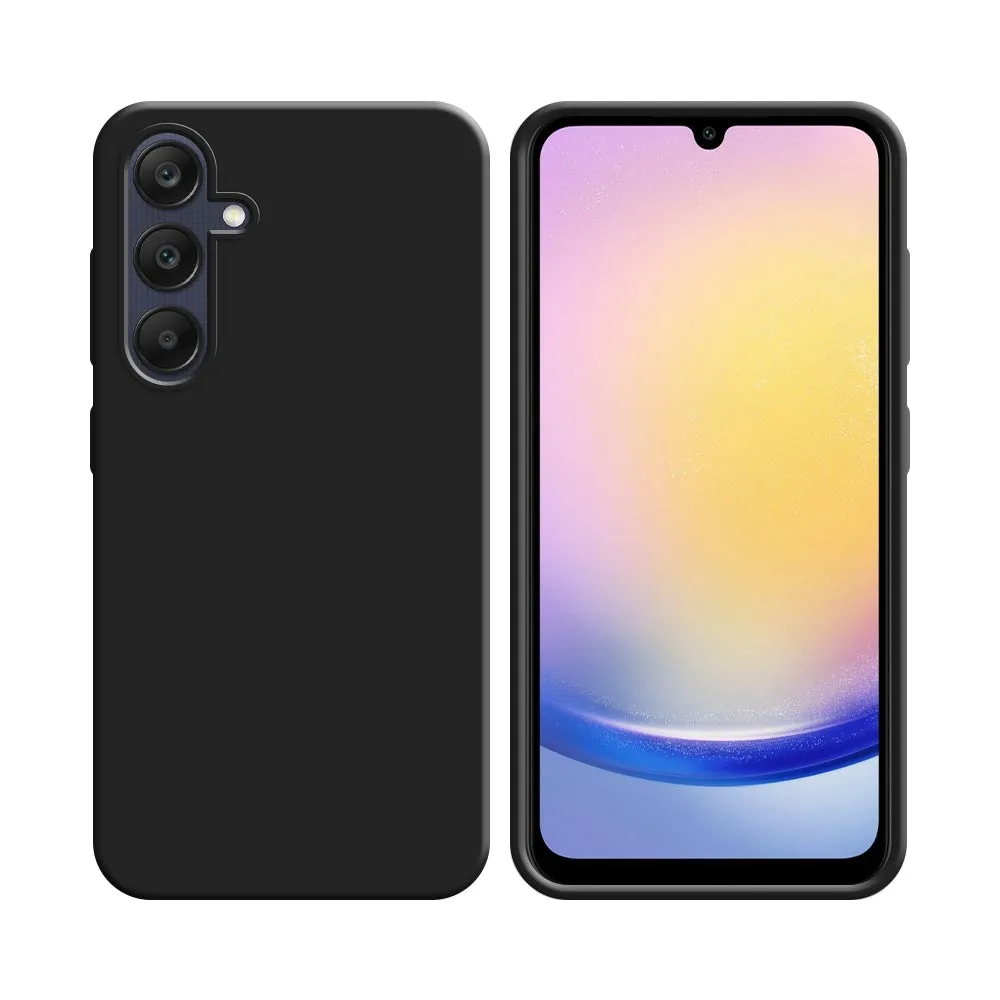 Coque Silicone Compatible pour Samsung Galaxy A25 5G A256 Noir