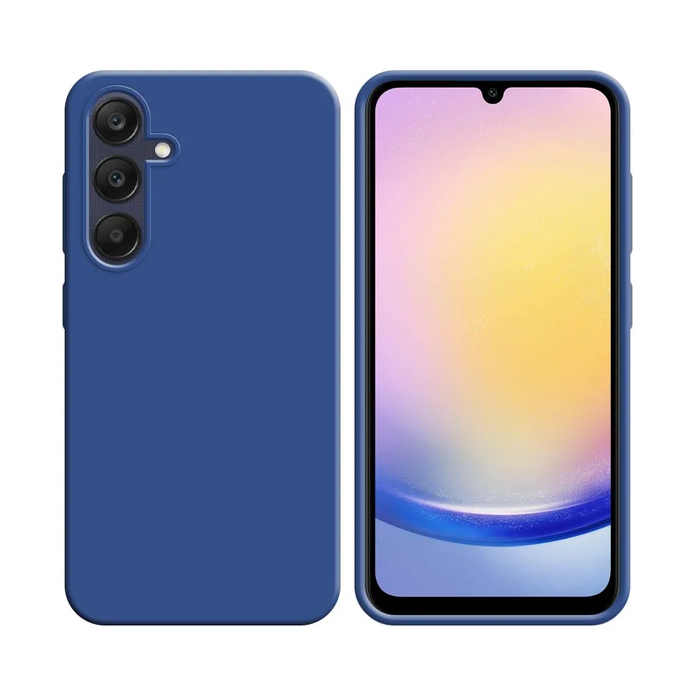Coque Silicone Compatible pour Samsung Galaxy A25 5G A256 Bleu Marine