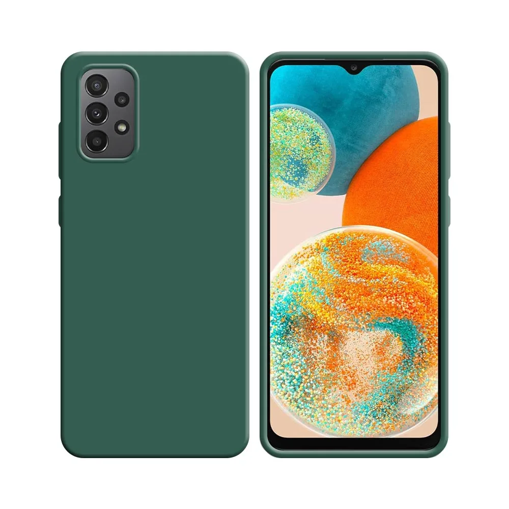 Coque Silicone Compatible pour Samsung Galaxy A23 5G A236 & A23 4G A235 Vert Foncé