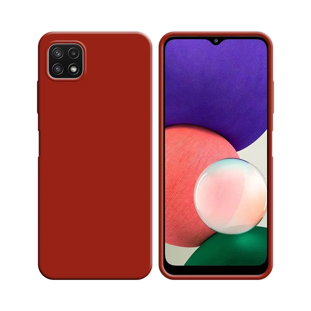 Coque Silicone Compatible pour Samsung Galaxy A22 5G A226B Rouge