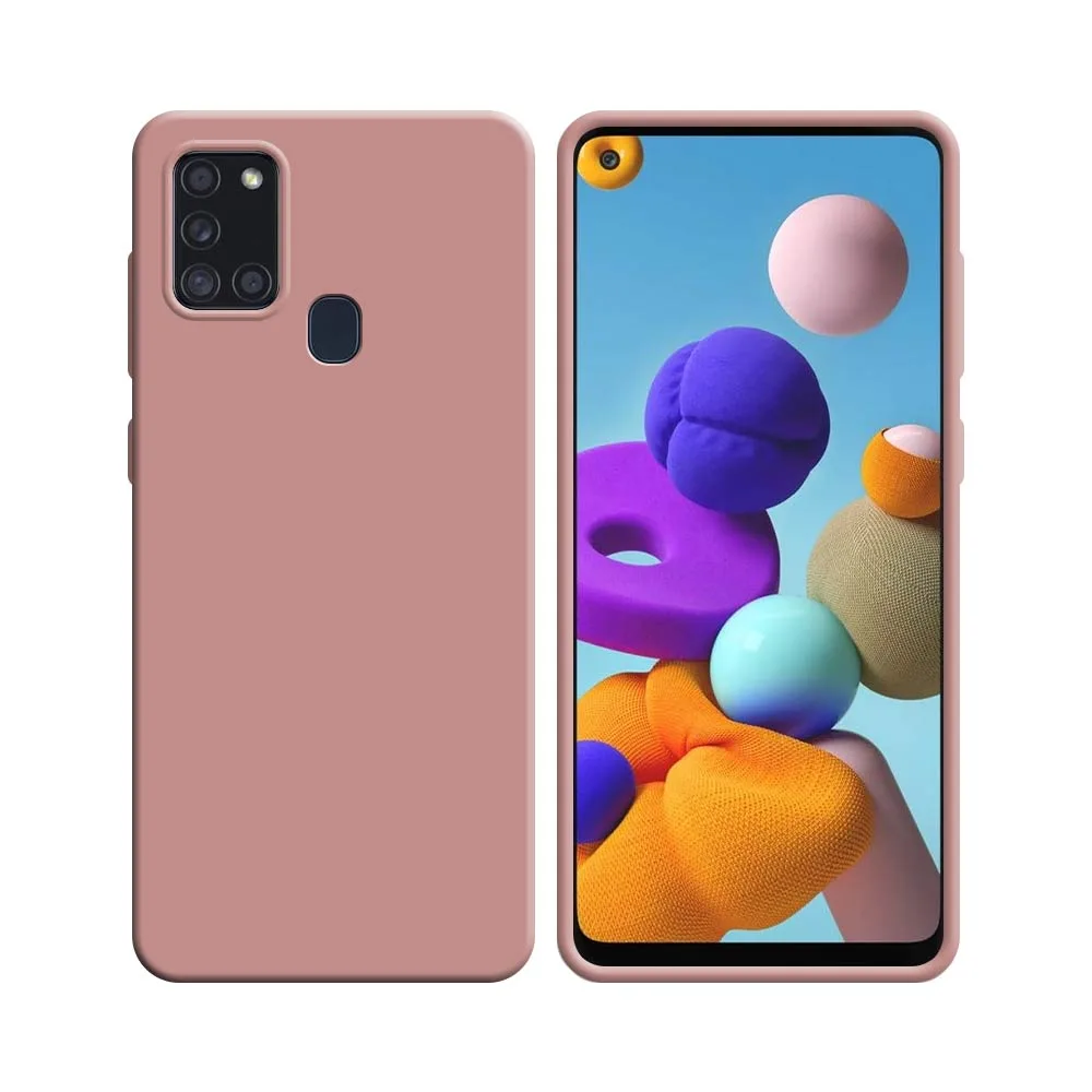 Coque Silicone Compatible pour Samsung Galaxy A21S A217F Rose
