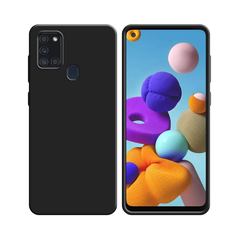 Coque Silicone Compatible pour Samsung Galaxy A21S A217F Noir