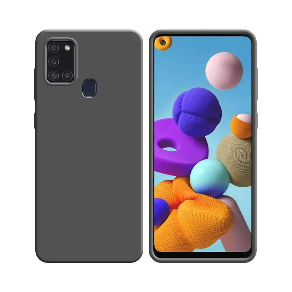 Coque Silicone Compatible pour Samsung Galaxy A21S A217F Gris