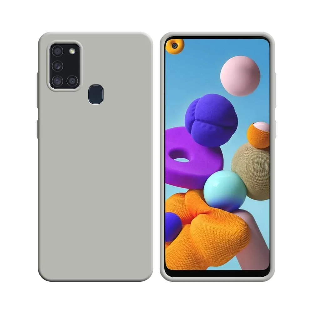 Coque Silicone Compatible pour Samsung Galaxy A21S A217F Blanc