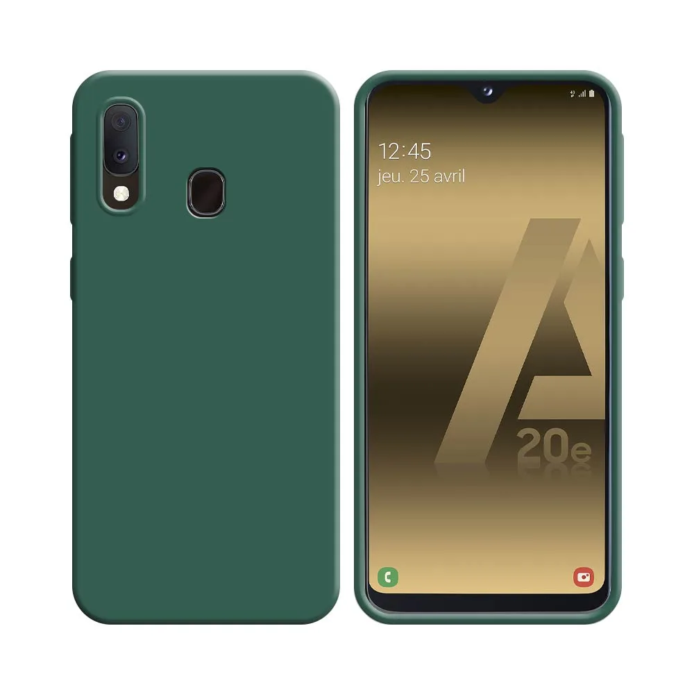 Coque Silicone Compatible pour Samsung Galaxy A20e A202 Vert Foncé