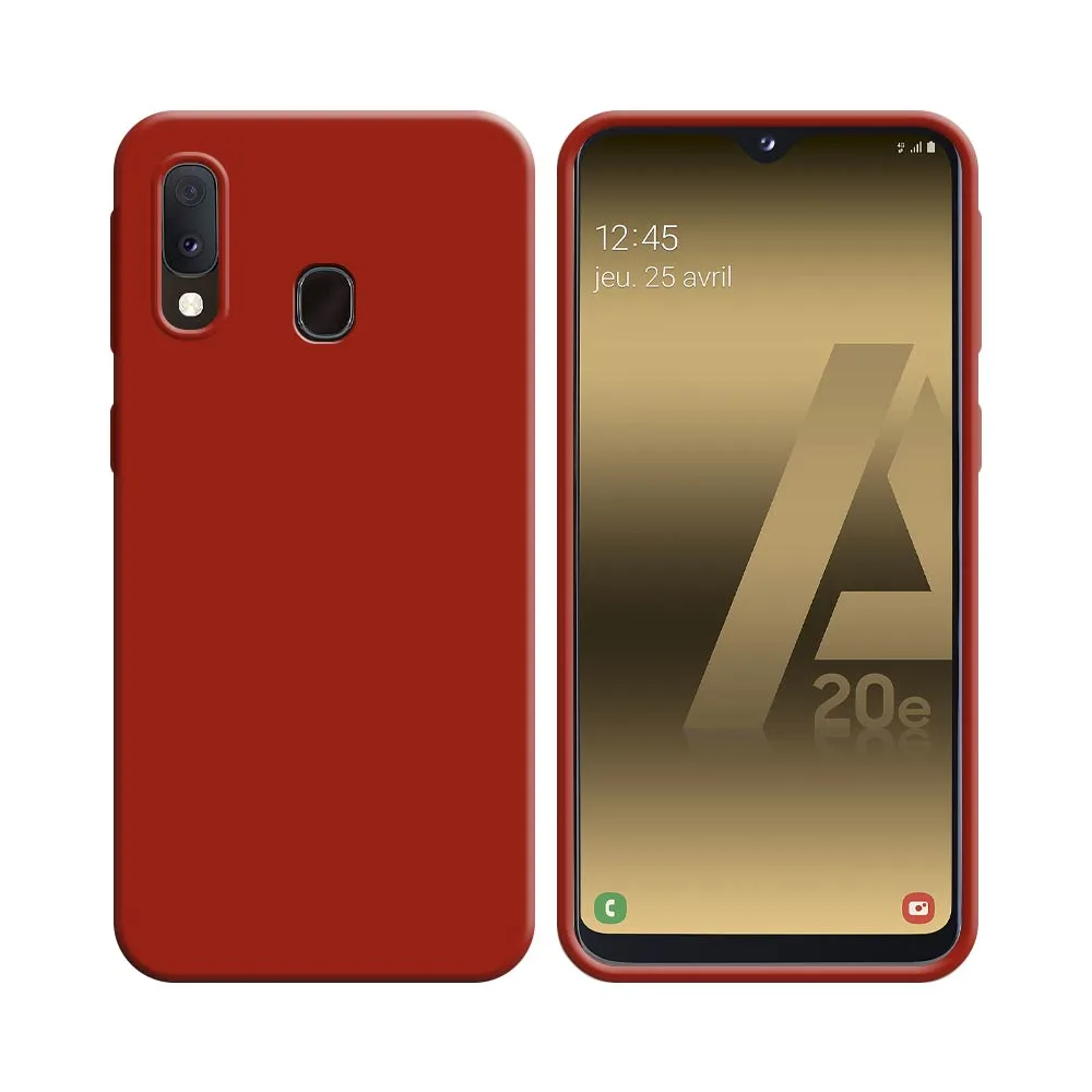 Coque Silicone Compatible pour Samsung Galaxy A20e A202 Rouge