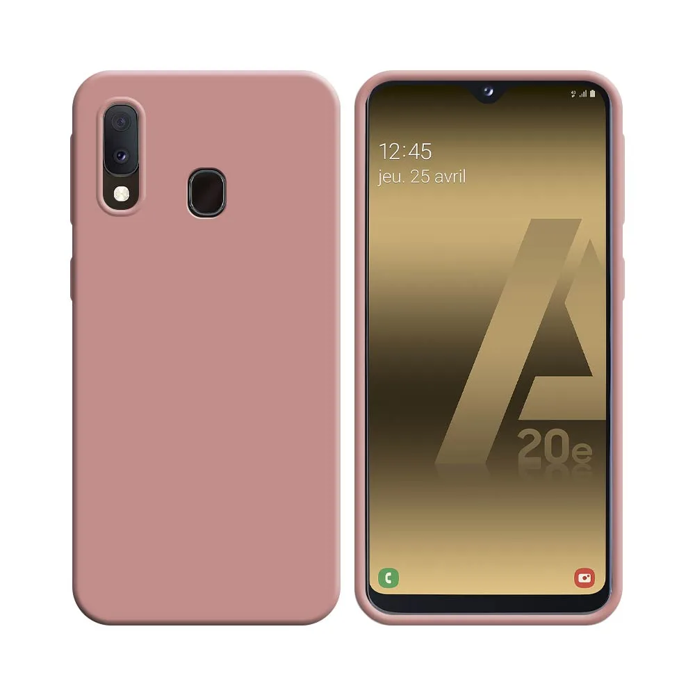 Coque Silicone Compatible pour Samsung Galaxy A20e A202 Rose