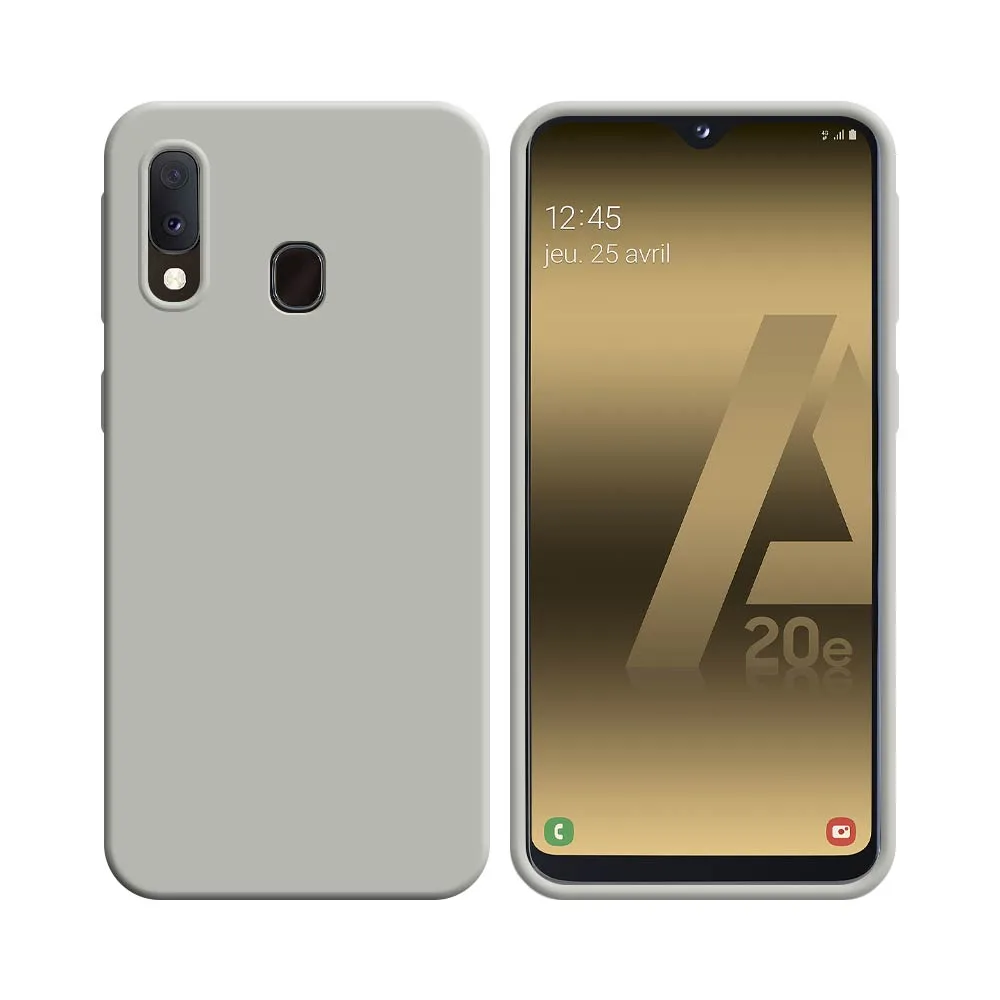 Coque Silicone Compatible pour Samsung Galaxy A20e A202 Blanc