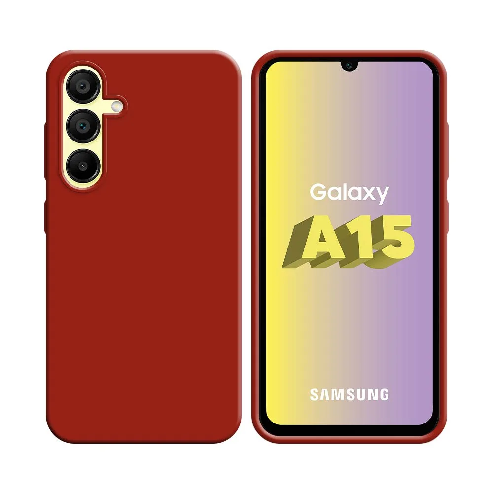 Coque Silicone Compatible pour Samsung Galaxy A15 5G A156B Rouge