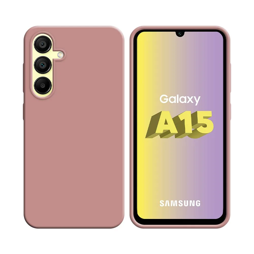 Coque Silicone Compatible pour Samsung Galaxy A15 5G A156B Rose