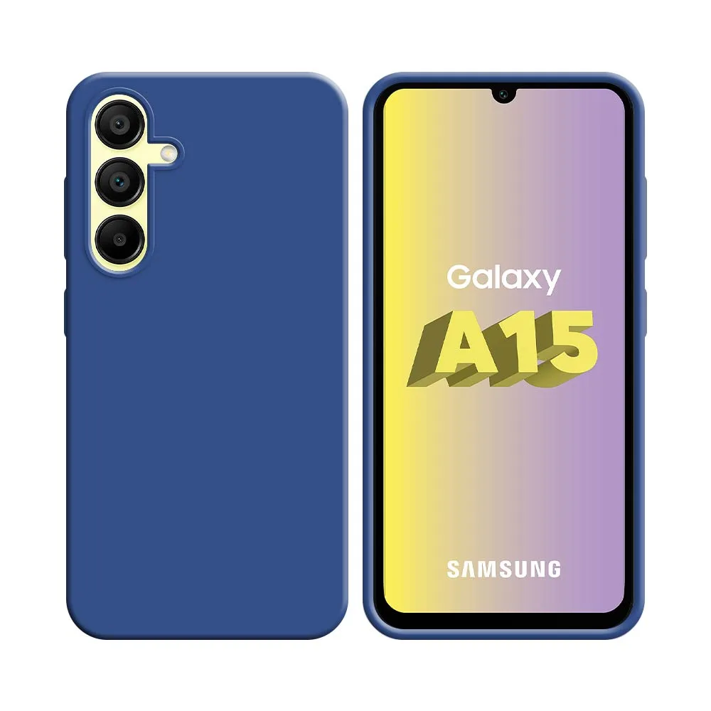 Coque Silicone Compatible pour Samsung Galaxy A15 5G A156B Bleu Marine