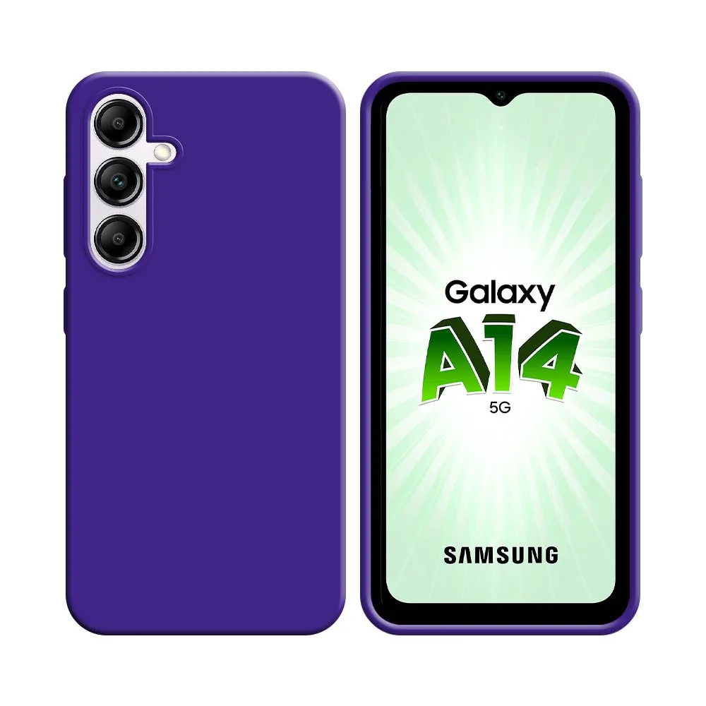 Coque Silicone Compatible pour Samsung Galaxy A14 5G A146P & A14 4G A145 Mauve
