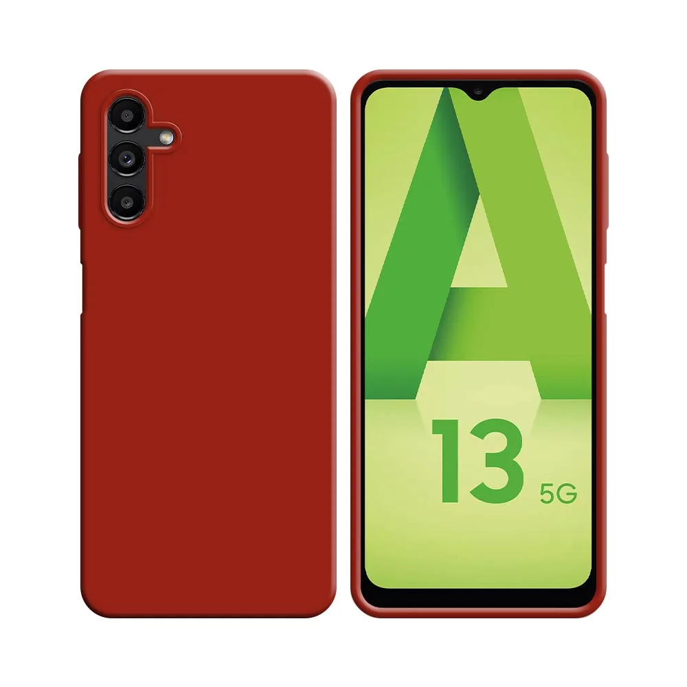 Coque Silicone Compatible pour Samsung Galaxy A13 5G A136/Galaxy A04s A047F (#1) Rouge