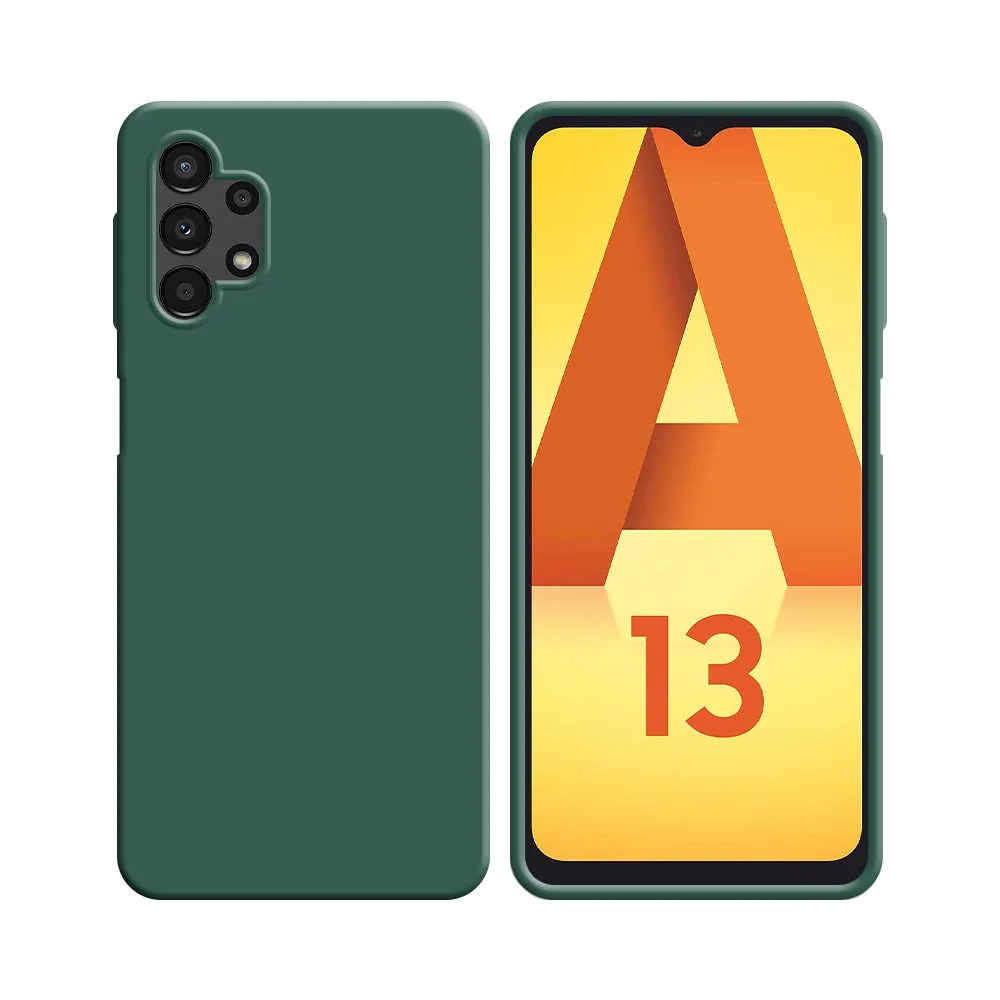 Coque Silicone Compatible pour Samsung Galaxy A13 4G A135 Vert Foncé