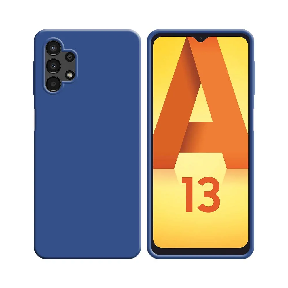 Coque Silicone Compatible pour Samsung Galaxy A13 4G A135 Bleu Marine