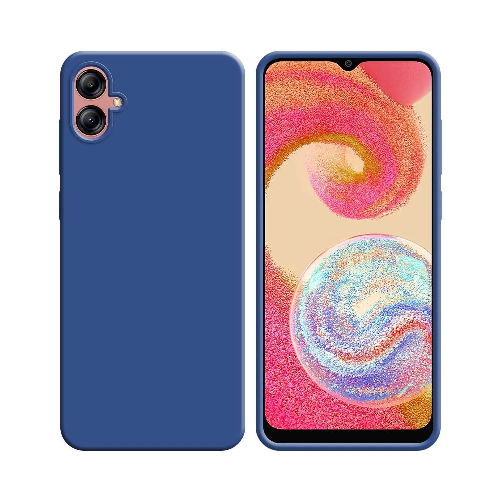 Coque Silicone Compatible pour Samsung Galaxy A04e A042 Bleu Marine