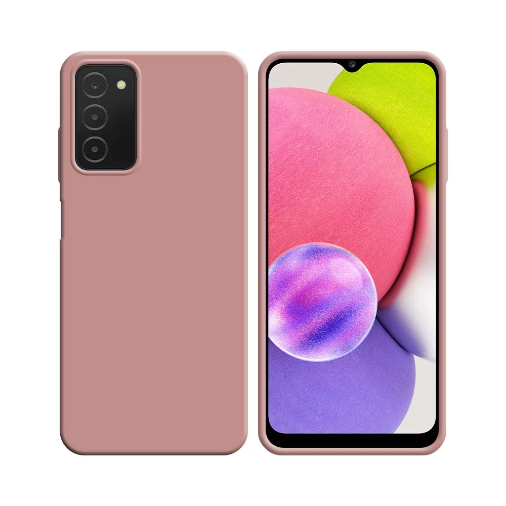 Coque Silicone Compatible pour Samsung Galaxy A03s A037 Rose