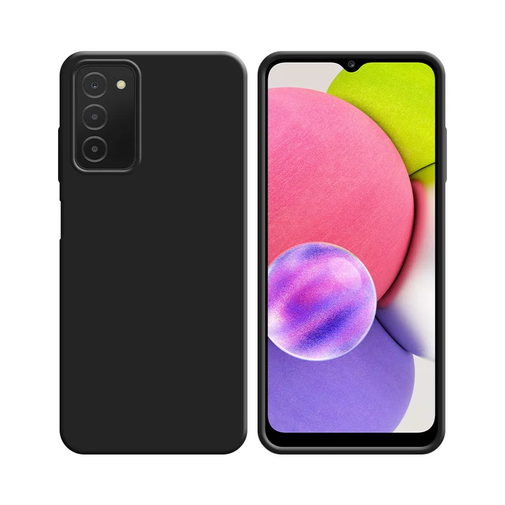 Coque Silicone Compatible pour Samsung Galaxy A03s A037 Noir