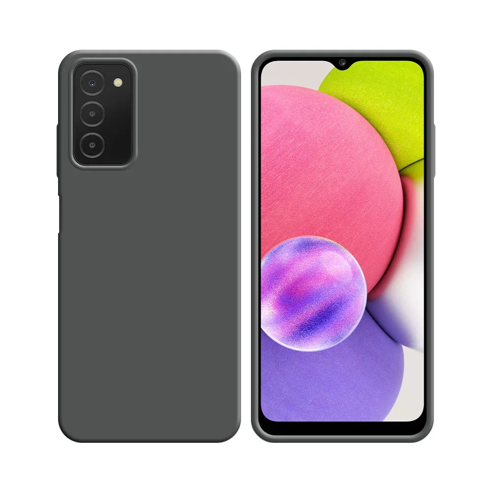 Coque Silicone Compatible pour Samsung Galaxy A03s A037 Gris