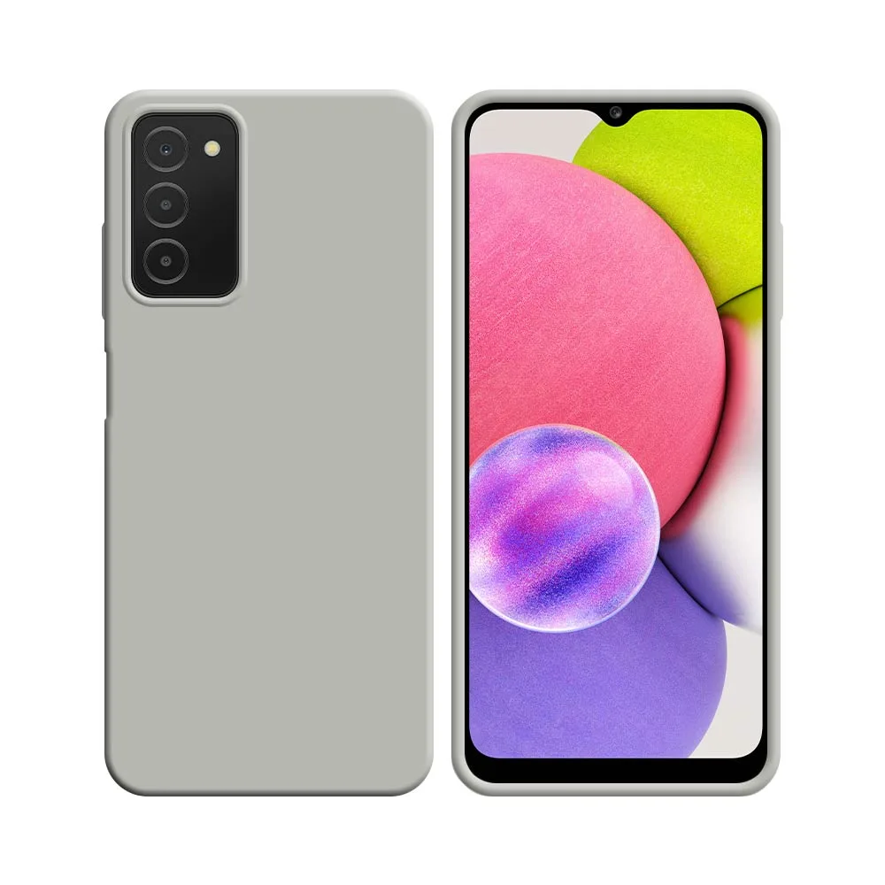 Coque Silicone Compatible pour Samsung Galaxy A03s A037 Blanc