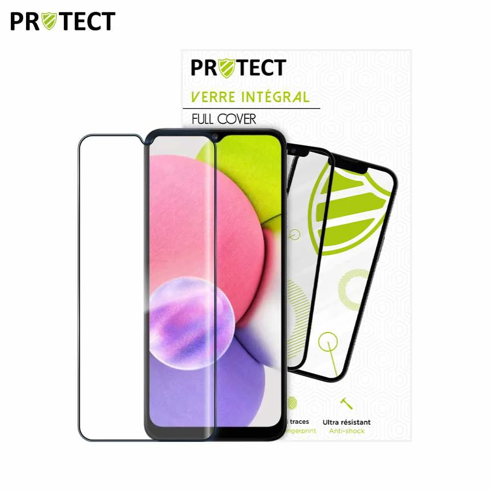 Verre Trempé Intégral PROTECT pour Samsung Galaxy A03s A037 Noir — vue 2