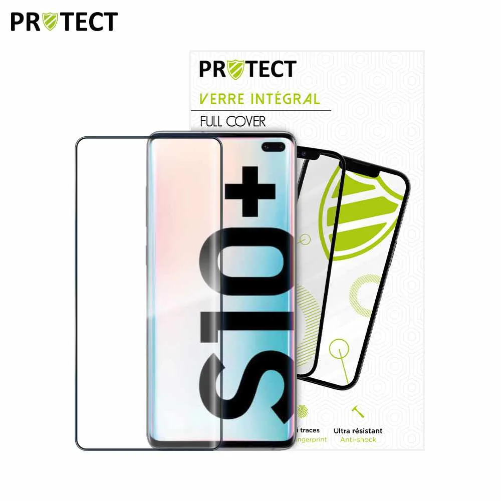 Verre Trempé Intégral PROTECT pour Samsung Galaxy S10 Plus G975 Noir — vue 2