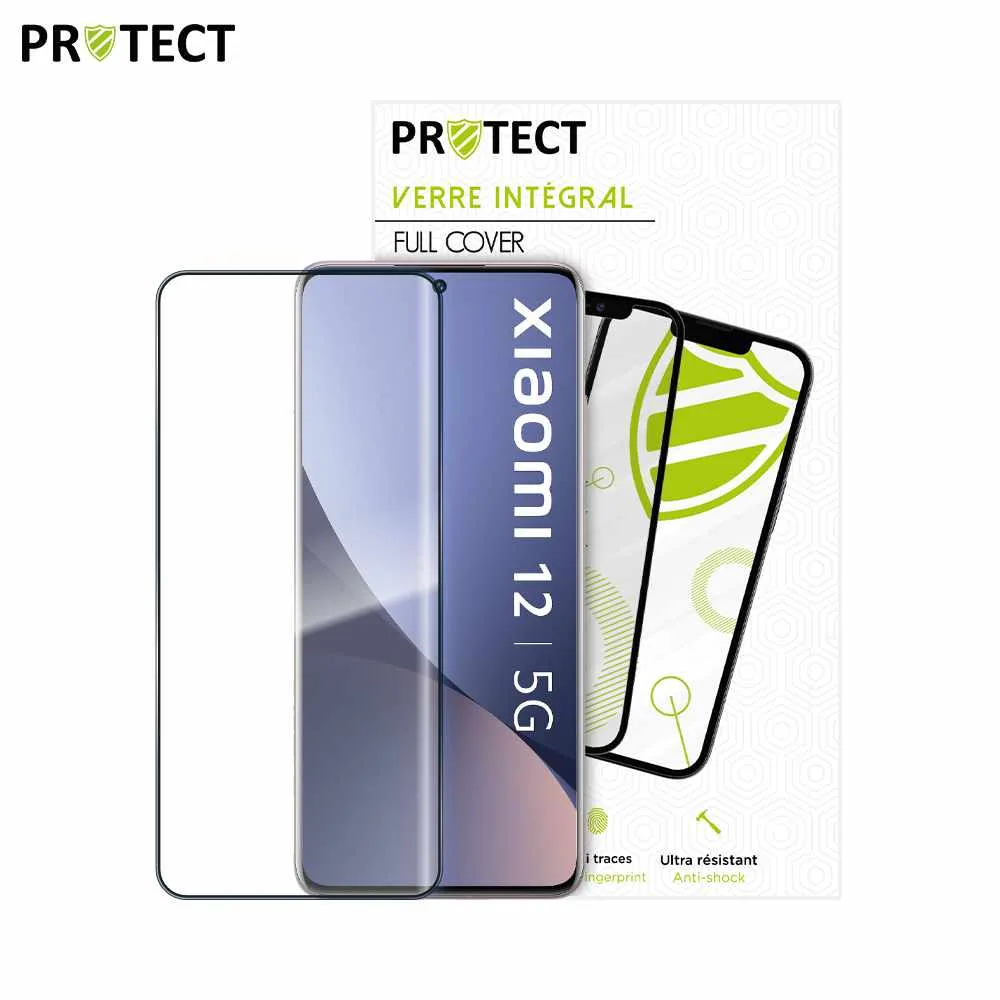 Verre Trempé Intégral PROTECT pour Xiaomi 12 5G & 12X Noir — vue 2