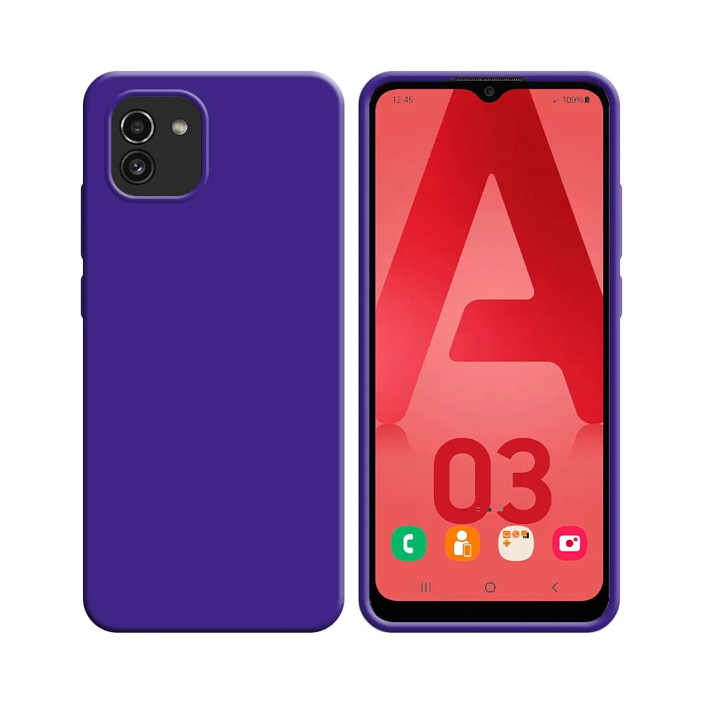 Coque Silicone Compatible pour Samsung Galaxy A03 A035F Mauve