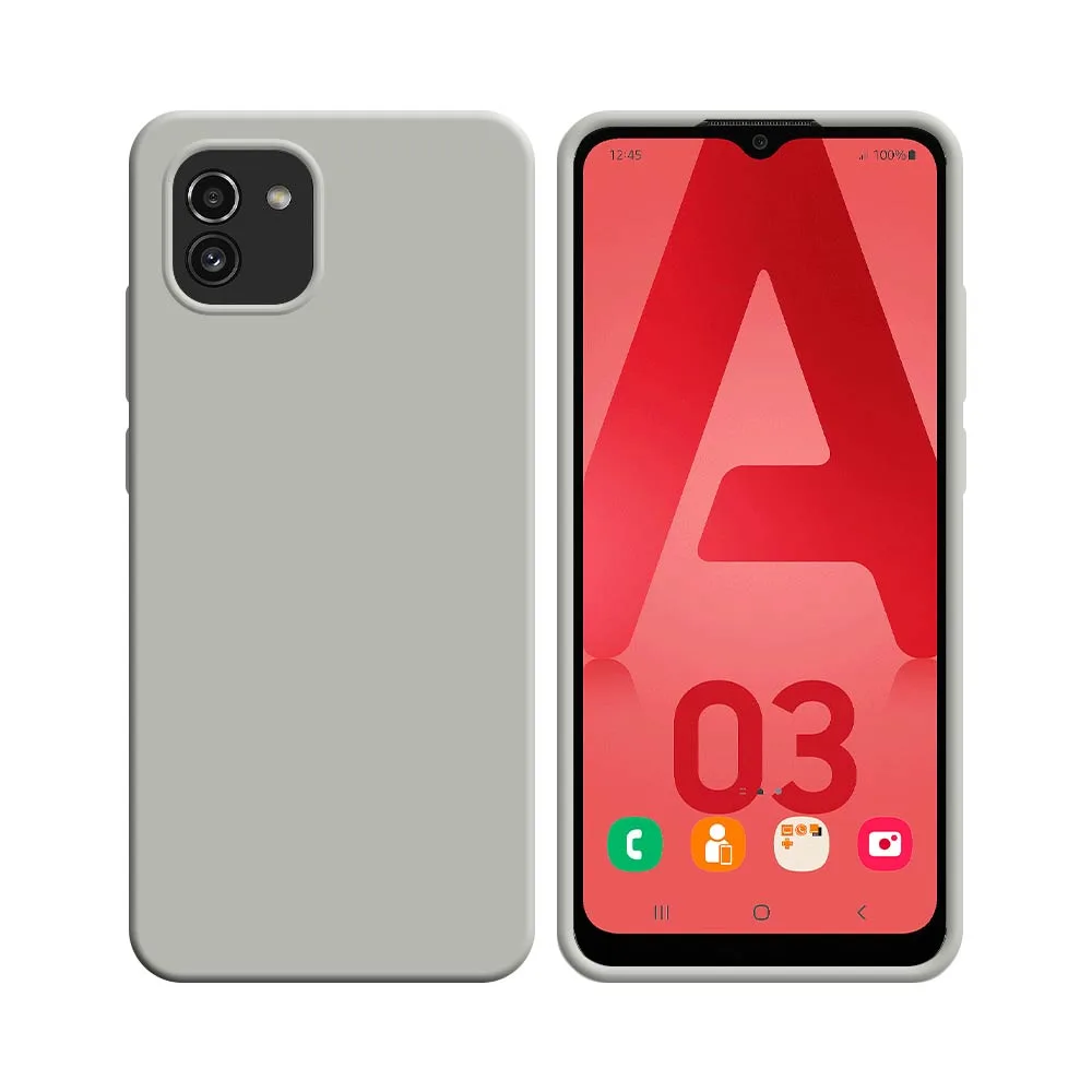 Coque Silicone Compatible pour Samsung Galaxy A03 A035F Blanc