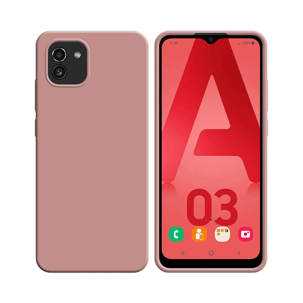 Coque Silicone Compatible pour Samsung Galaxy A03 A035F Rose
