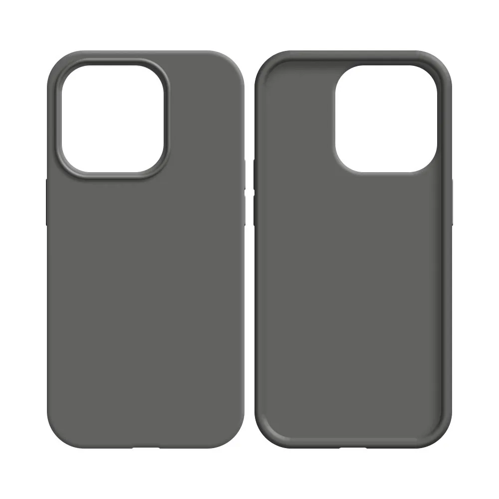 Coque Silicone Compatible pour Apple iPhone 12 & 12 Pro Gris Foncé — vue 2