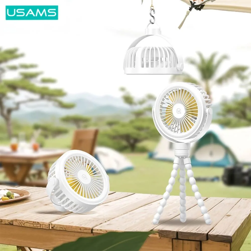 Mini Ventilateur Portable Usams ZB289 Baby Stroller Fan 2000mAh Blanc — vue 3