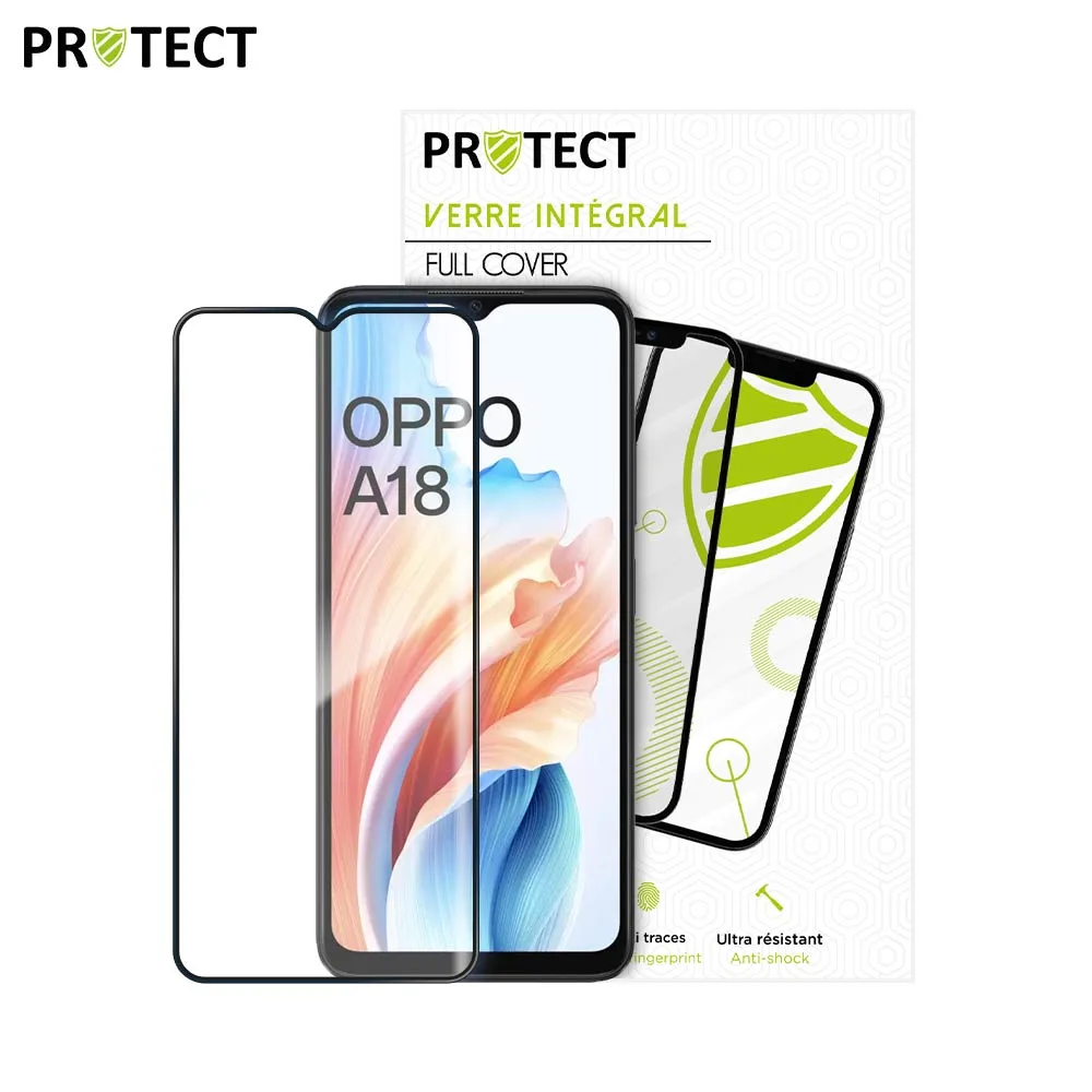 Verre Trempé Intégral PROTECT pour OPPO A18 Noir