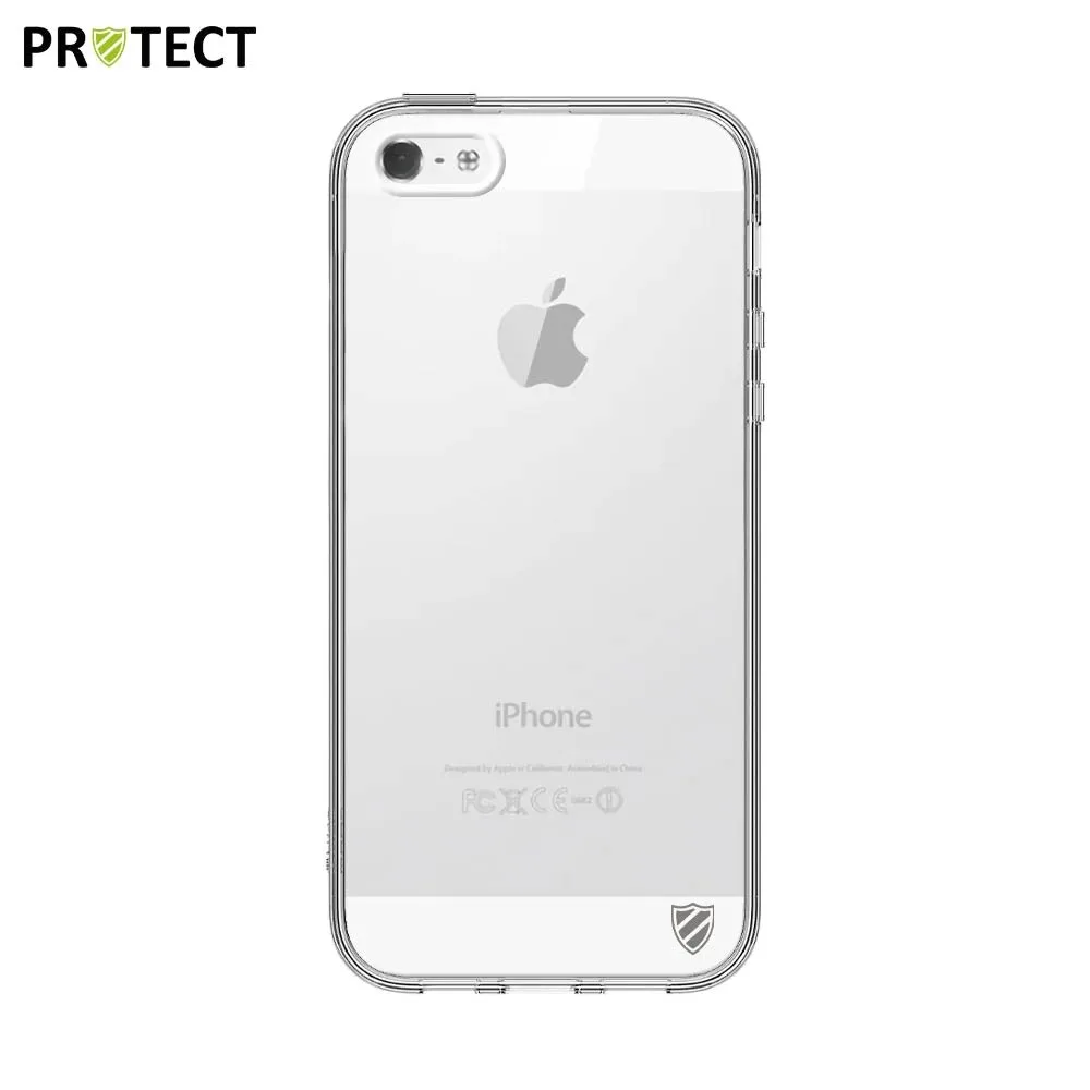 Coque Silicone PROTECT pour Apple iPhone 5/iPhone 5S/iPhone SE (1er Gen) Transparent
