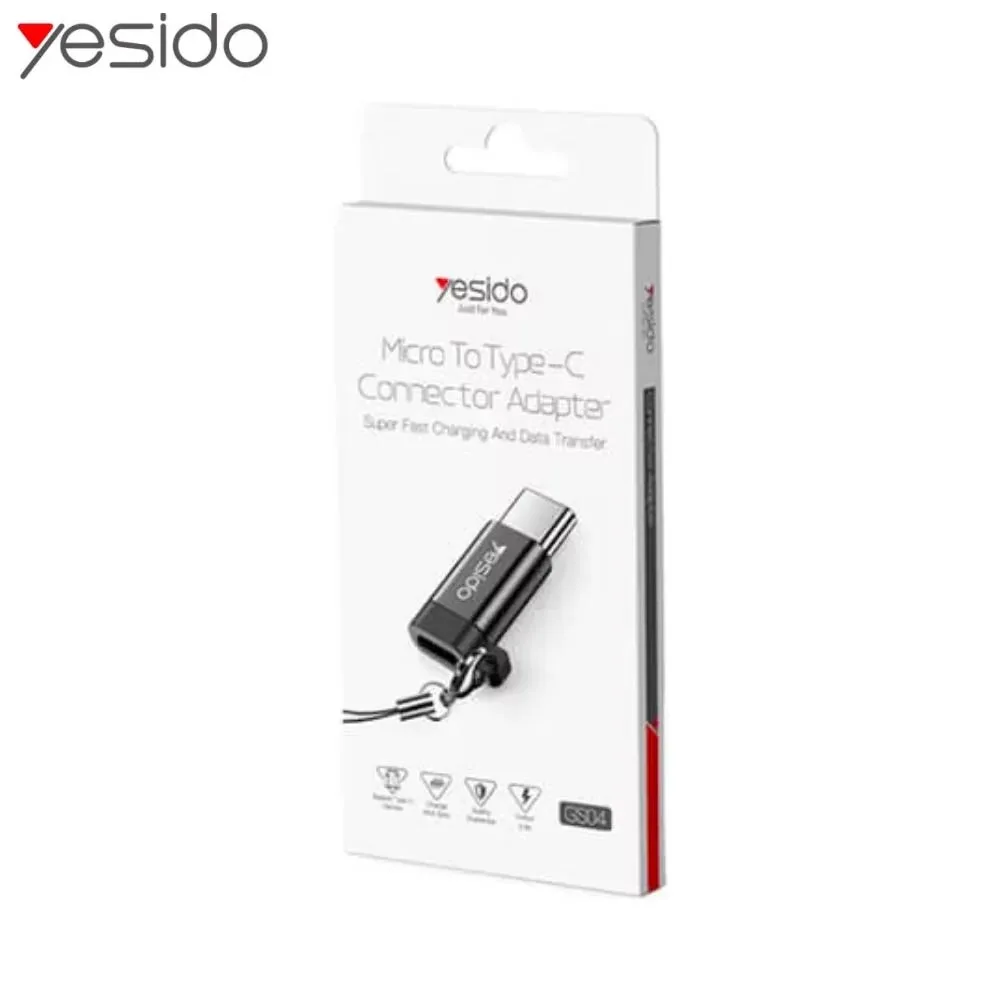 Adaptateur OTG Micro USB Femelle vers USB-C Mâle Yesido GS04 — vue 2