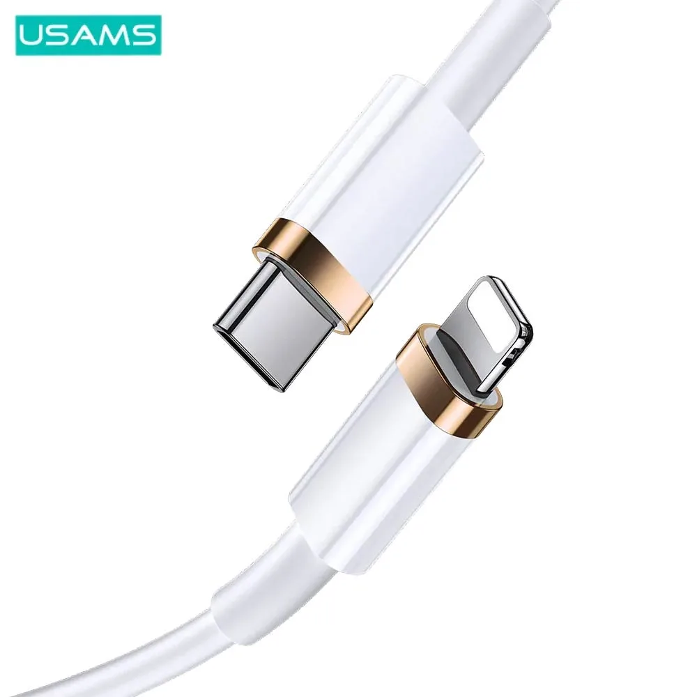 Câble Data USB-C vers Lightning Usams SJ484 U63 Blanc — vue 2