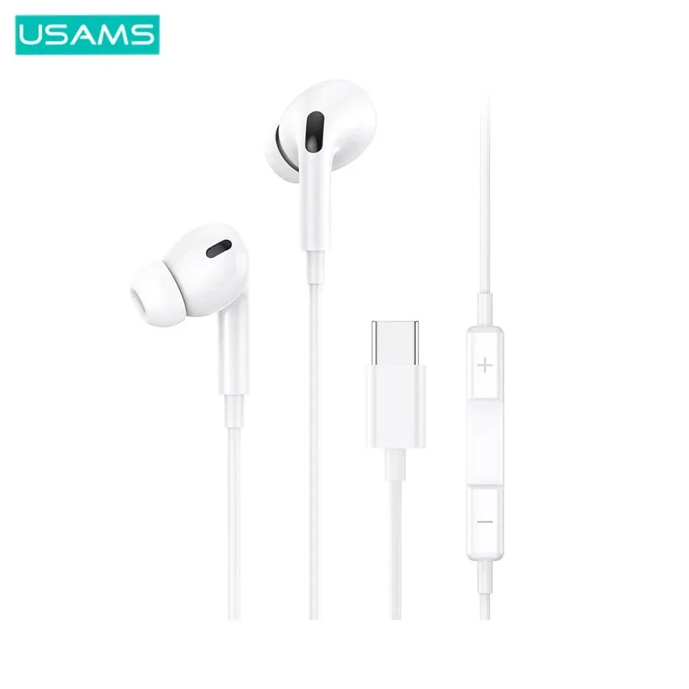 Écouteurs Filaires USB-C Usams Blanc